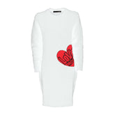 Love Moschino Chic Heart Pattern Knit Dress in White -   -  Love Moschino.